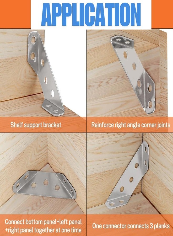 DEEGAA MART Steel Furniture Corner Connector, Shelf Brackets 20pcs Pack , Furniture Corner Connectors, Wooden Furniture Triangle Stabilizer ,Corner Connector for Wood Cabinet ,Shelf Support Brackets - Image 2